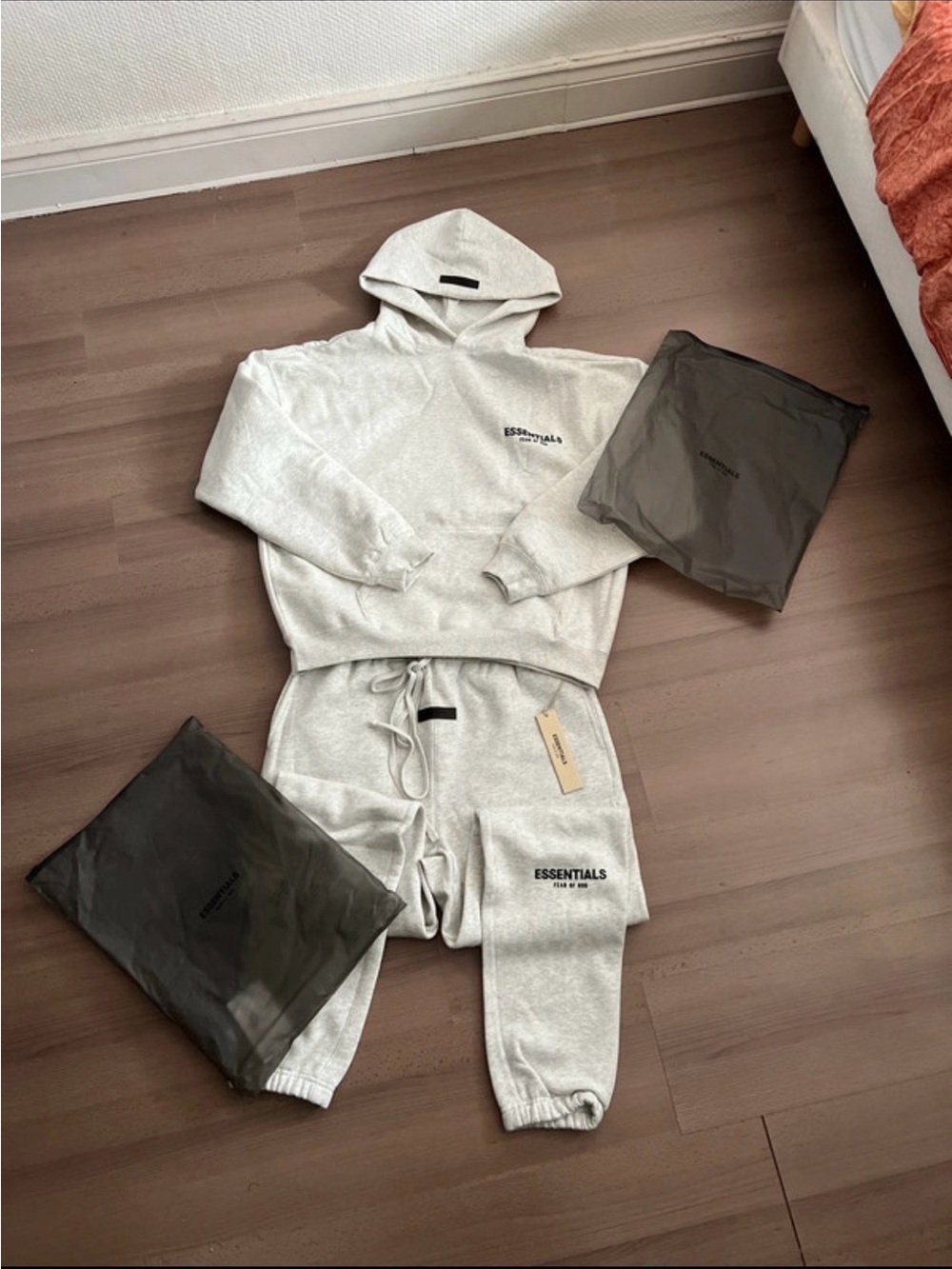 Essentials Light Gray Hoodie & Sweatpants Set